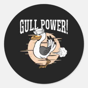 Gull Power Whisperer Bird Seabird Seagull Classic Round Sticker