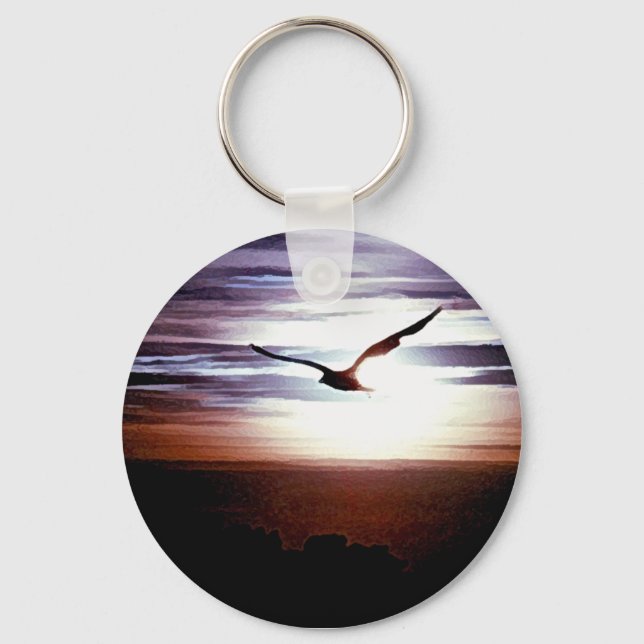 Gull Sunset Keychain (Front)