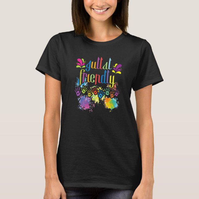 Gullal Friendly Hinduism Hindu Buddhist Holi Festi T-Shirt (Front)