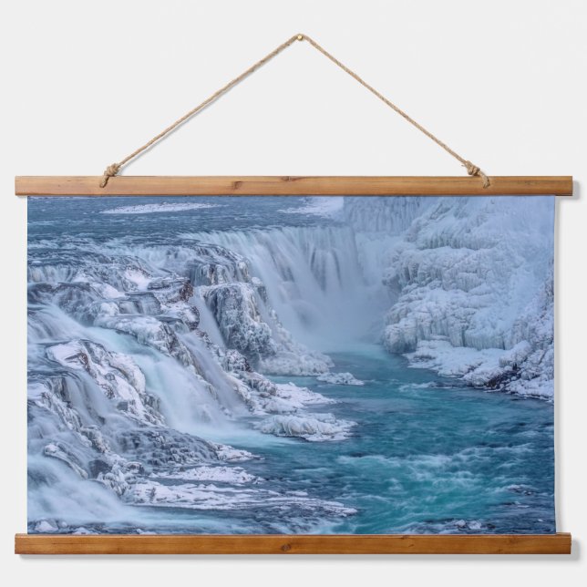 Gullfoss Falls, Iceland Hanging Tapestry (Front)