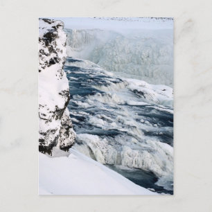 Gullfoss icebound at distance postcard