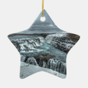 Gullfoss Waterfall, Iceland Ceramic Ornament
