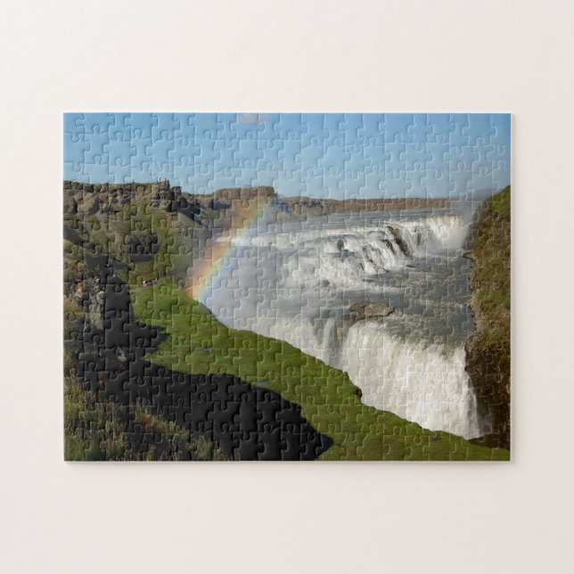 Gullfoss waterfall in summer jigsaw puzzle (Horizontal)