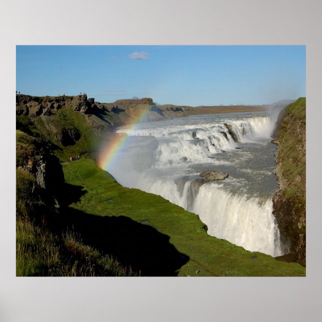Gullfoss waterfall in summer poster (Front)