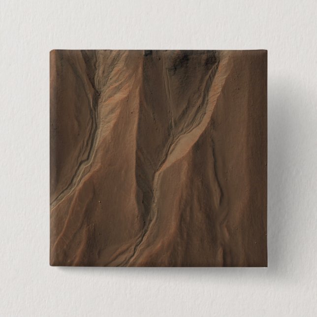 Gullies at the Edge of Hale Crater, Mars 2 Inch Square Button (Front)