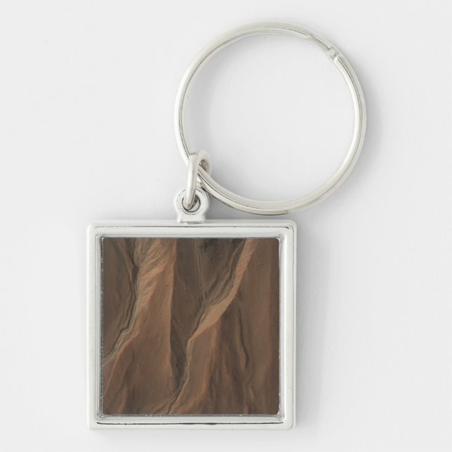 Gullies at the Edge of Hale Crater, Mars Keychain (Front)