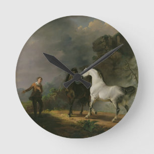 Gulliver Addressing the Houyhnhnms, 1769 (oil on c Round Clock
