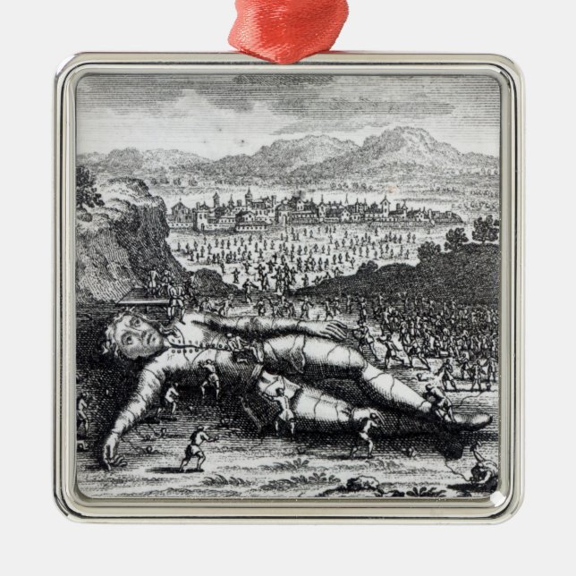 Gulliver captured by the Lilliputians Metal Ornament (Front)