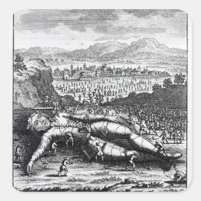 Gulliver captured by the Lilliputians Square Sticker (Front)