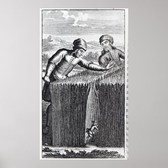 Gulliver is discovered by a farmer in poster (Front)