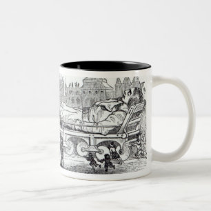 Gulliver transported to the Lilliputian Two-Tone Coffee Mug
