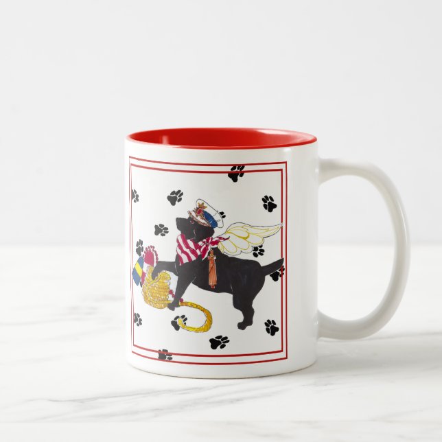 Gulliver's Angels Black Sailor Lab Mug (Right)