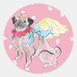 Gulliver's Angels Rosebud Pug Sticker