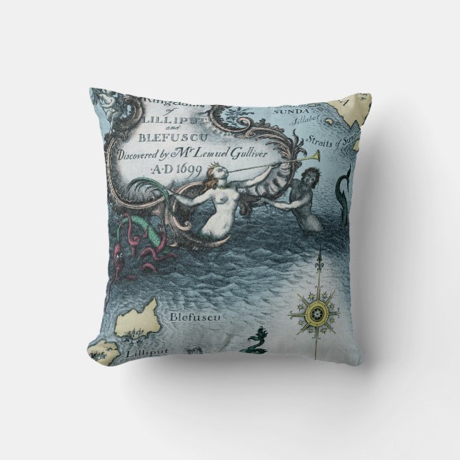Gulliver's Travels by Jonathan Swift Throw Pillow (Front)
