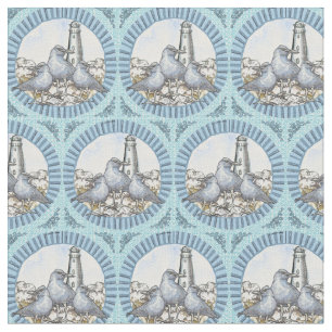 Gulls Guide Lighthouse Fabric