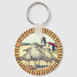Gulls Lighthouse  Keychain