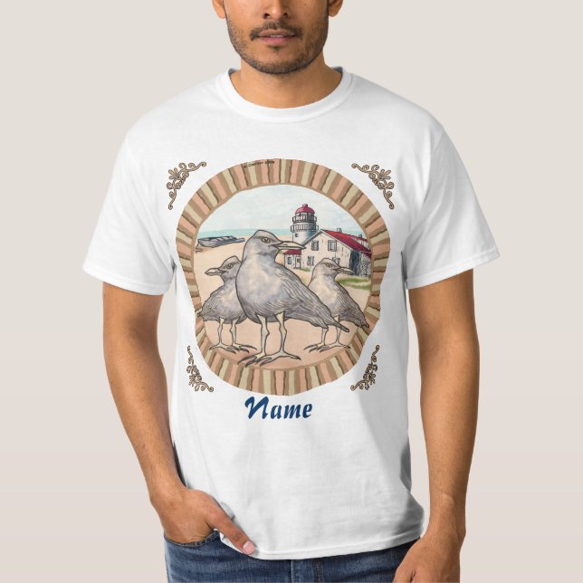 Gulls Lighthouse  t-shirt (Front)