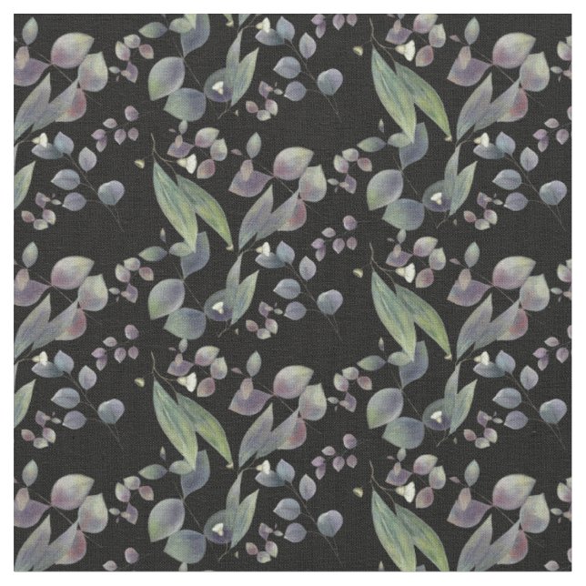 Gum leaf green foliage eucalyptus flower fabric (Close Up)