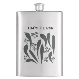 Gum Leaves & Gumnuts Hip Flask