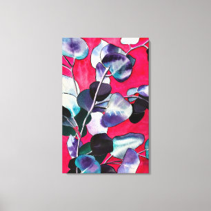 Gum leaves watercolor art canvas print