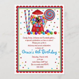 Gumball Machine and Candy Invitation
