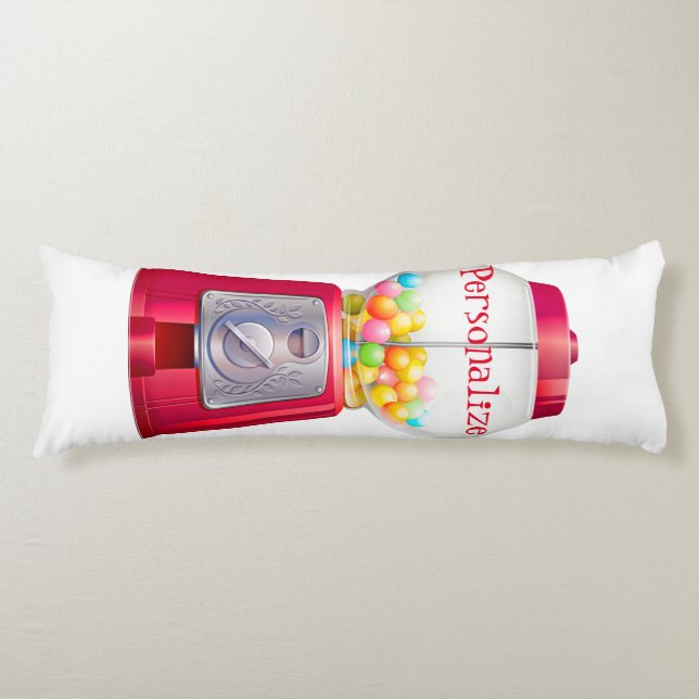 Gumball machine bubblegum vintage red body pillow (Front)