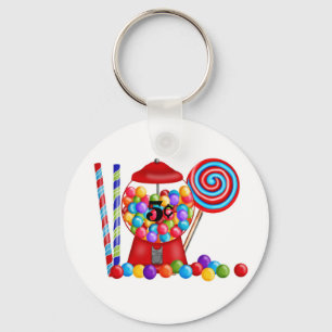 Gumball Machine Candy Lollipop Keychain
