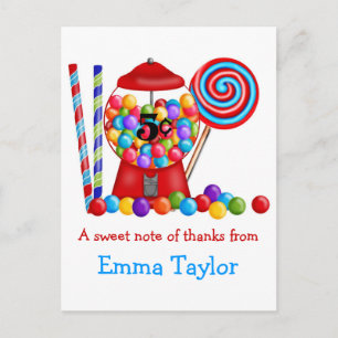 Gumball Machine Candy Lollipop Postcard