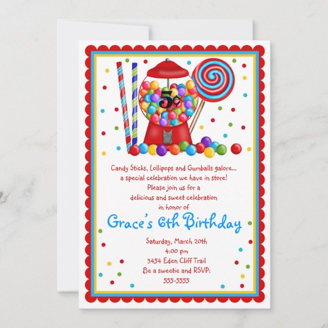 Gumball Machine Invitation (Front)