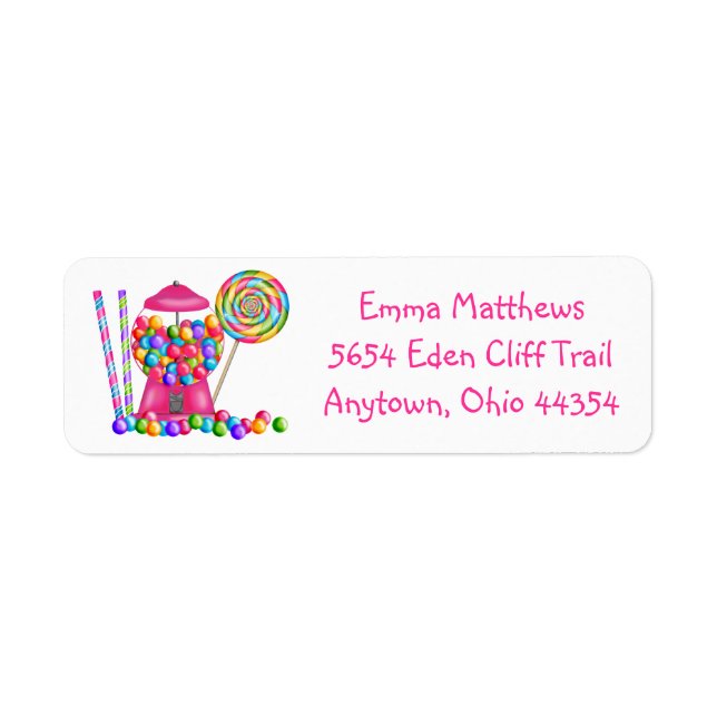 Gumball Machine Return Address Labels (Front)