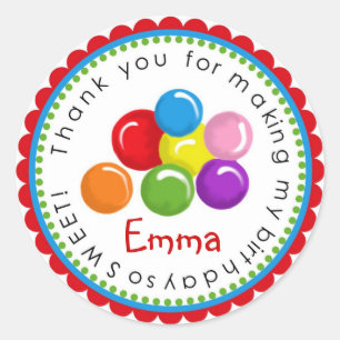 Gumballs Birthday Stickers