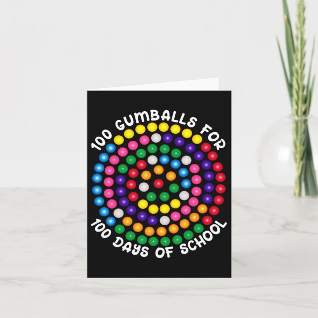 Gumballs For 100 Days Of School  Card (Front)