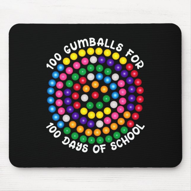 Gumballs For 100 Days Of School  Mouse Pad (Front)