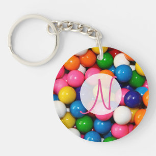 Gumballs Monogrammed Keychain