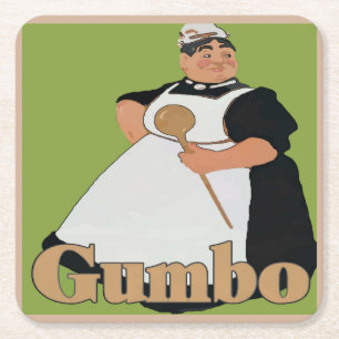 Gumbo Cook Square Paper Coaster