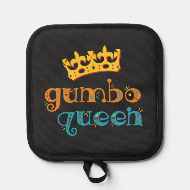 Gumbo Queen Louisiana or Creole Cook Pot Holder (Front)