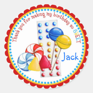 Gumdrops, Lollipops and Candy Buttons Classic Round Sticker