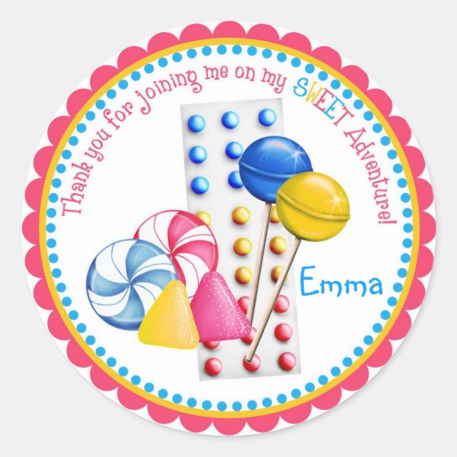 Gumdrops, Lollipops and Candy Buttons Stickers (Front)