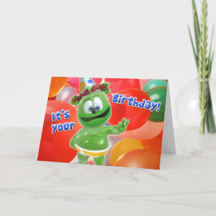 Gummibär Birthday Balloon Card