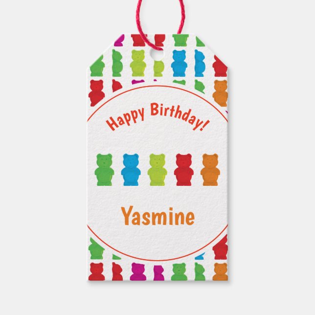 Gummy Bear Birthday Gift Tag (Front)