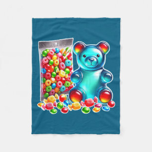 Gummy bear candy sour chew fleece blanket