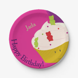 Gummy Bear Cupcake   Paper Plate