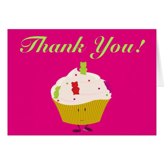 Gummy Bear Cupcake thank you Card