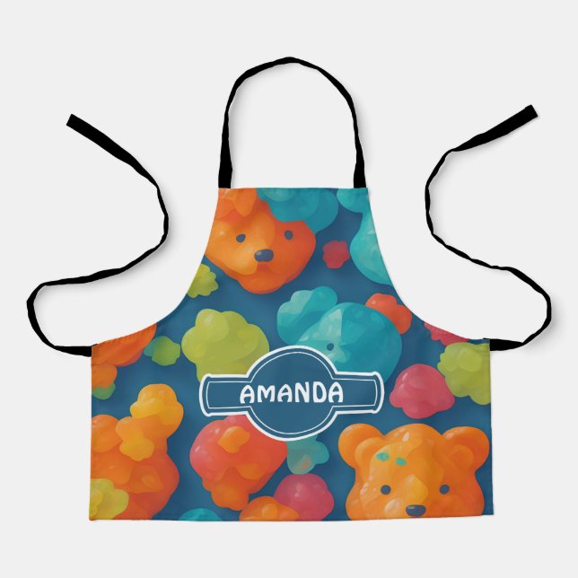 Gummy bear Floral Colourful Personalized Pattern Apron (Front)