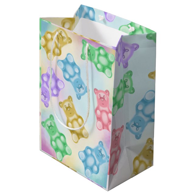 Gummy Bear Gift Bag Cute Modern Realistic Custom (Back Angled)
