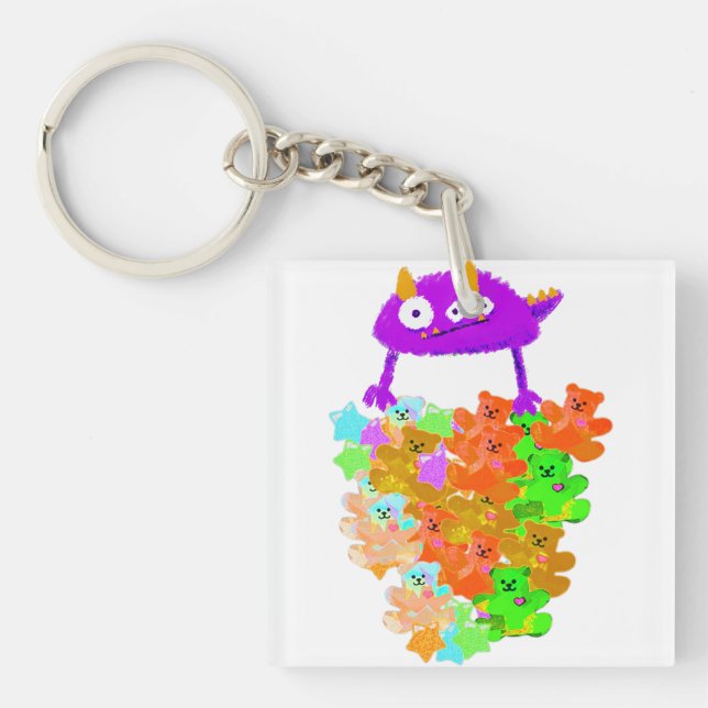 Gummy Bear Harvest Monster Keychain (Front)