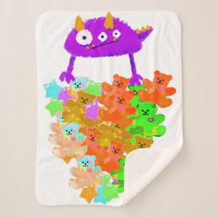 Gummy Bear Harvest Monster Sherpa Blanket
