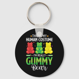 Gummy Bear My Human Costume Funny Candy Halloween Keychain