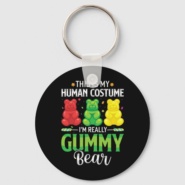 Gummy Bear My Human Costume Funny Candy Halloween  Keychain (Front)