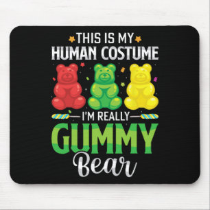 Gummy Bear My Human Costume Funny Candy Halloween Mouse Pad